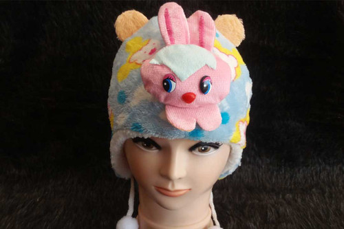 کلاه بچه گانه عروسکی رنگ آبی آسمانی