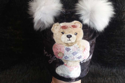 کلاه بچه گانه تدی دخترانه رنگ مشکی