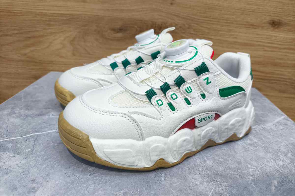 کفش بچه گانه پمپی KAKA SHOES رنگ سفید سبز کد ۵۰۸