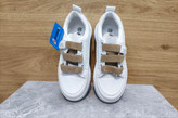 کفش ونس بچه گانه سفید K SHOES بند قهوه ای کد ۵۰۵
