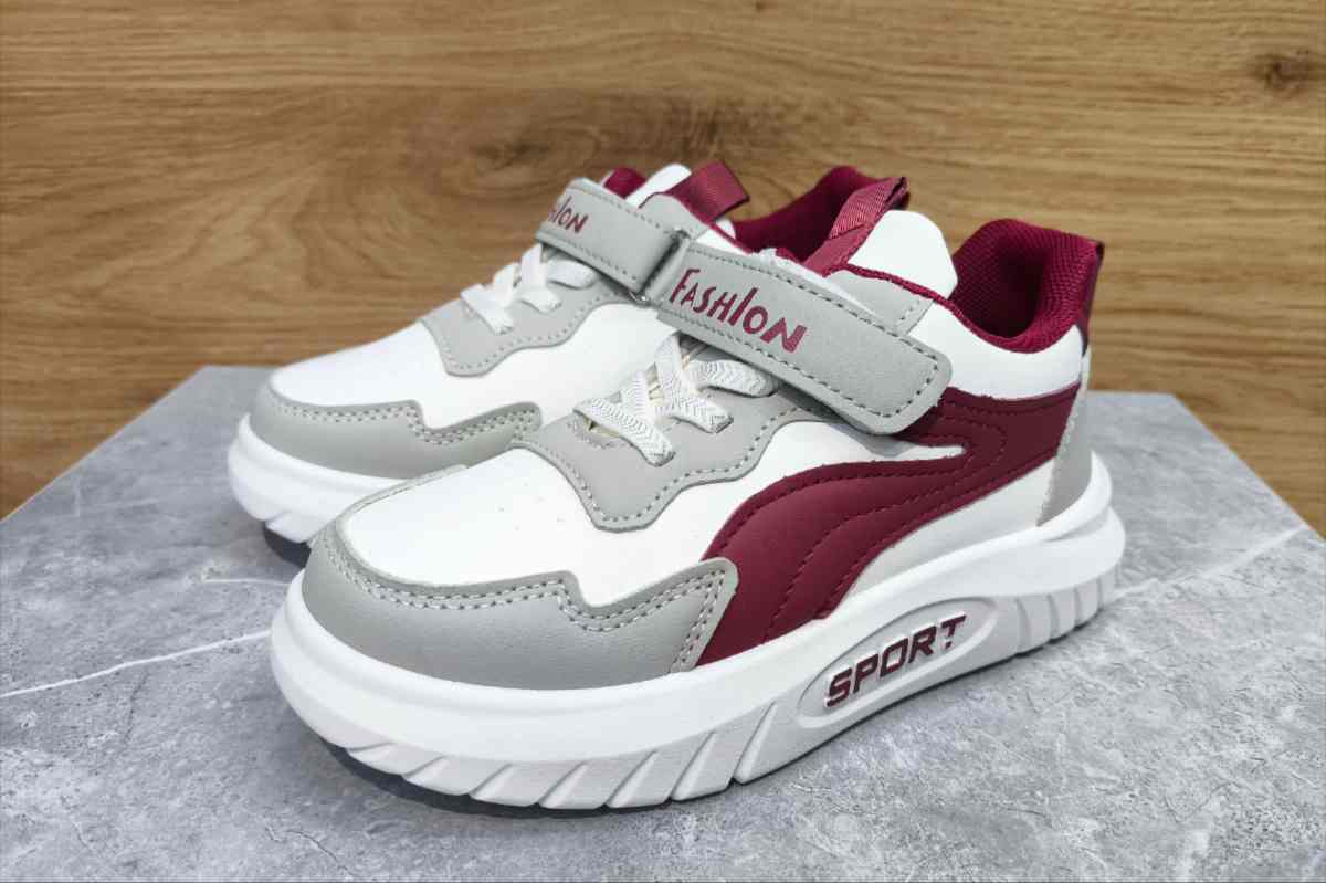 کفش بچه گانه سفید زرشکی COBBLER کد ۵۱۰