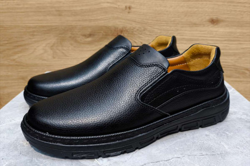 کفش چرم (فوم) مردانه با کفی طبی مشکی کد ۰۹۵